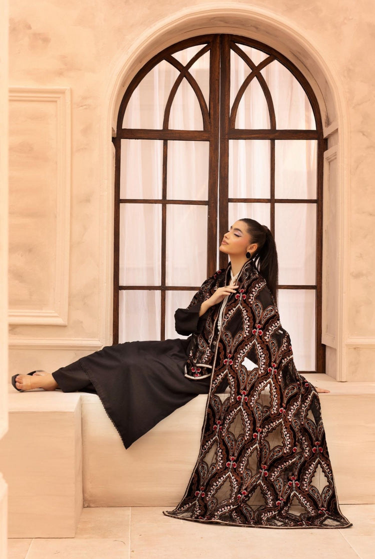 Hana 004- Dhanak with velvet laserkari shawl