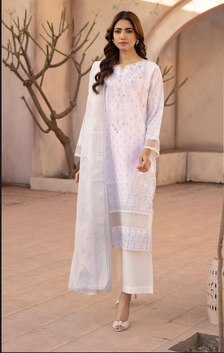 Cross Stitch Luxury Lawn- White