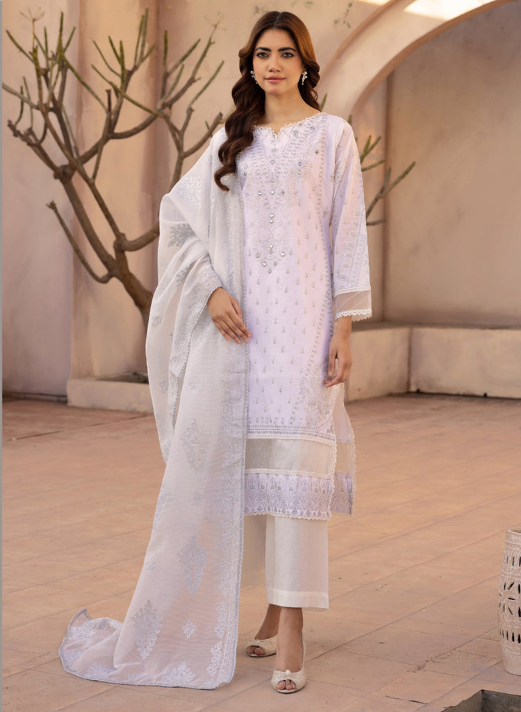 Cross Stitch Luxury Lawn- White