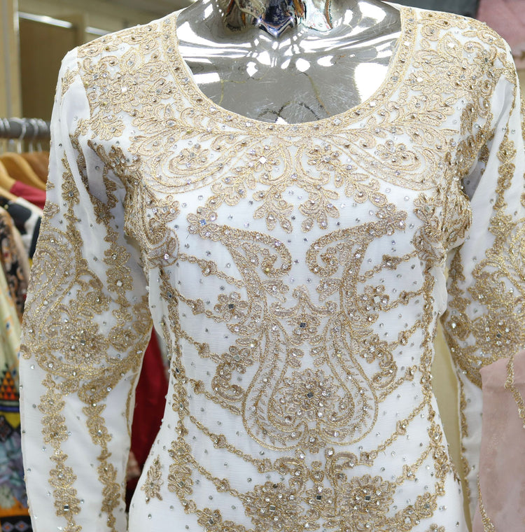 Embroidered chiffon Gharara suit - Fatimahs clothing