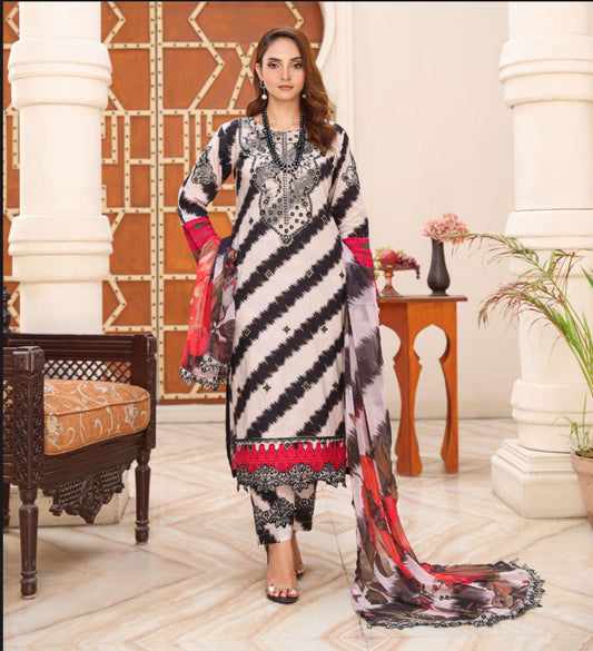 Aghaz-e-Nou Embroidered Lawn- Black