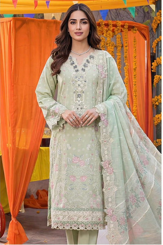 Sajal Aly x Eid Edit- soft mint