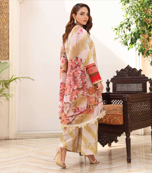 Aghaz-e-Nou Embroidered Lawn- Gold