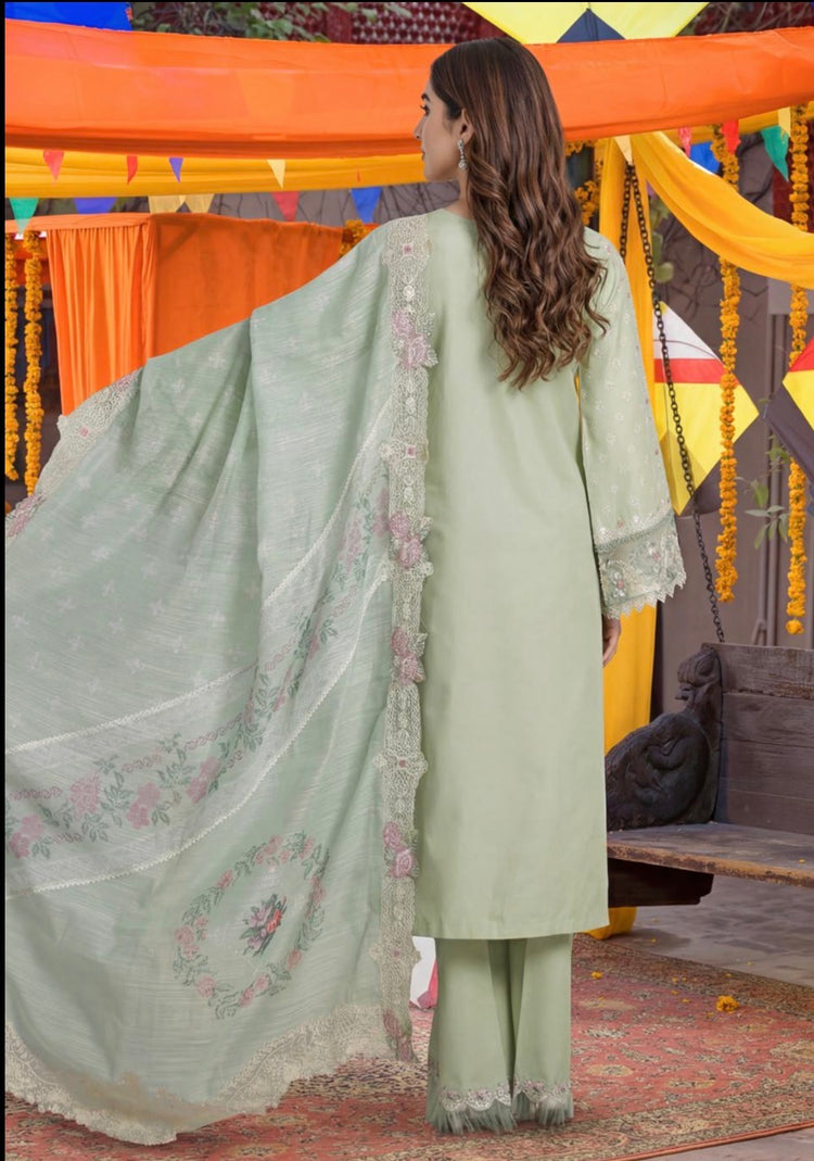 Sajal Aly x Eid Edit- soft mint