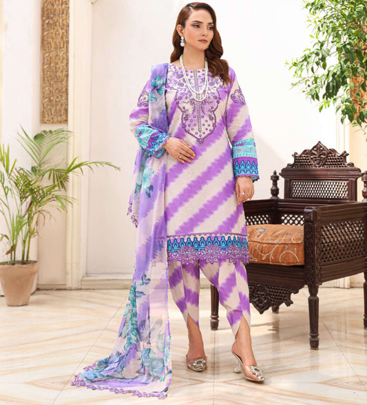 Aghaz-e-Nou Embroidered Lawn- Purple