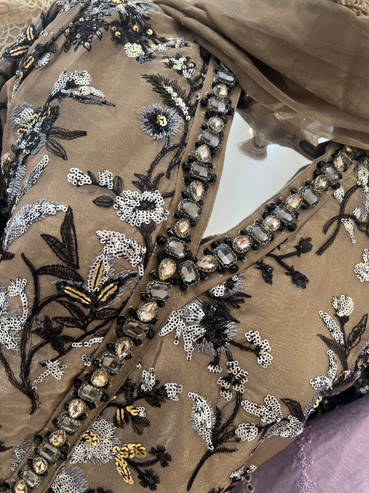 MariaB Inspired organza- taupe