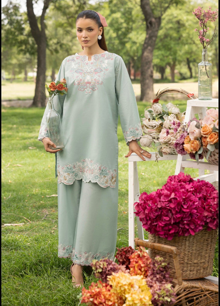 Embroidered Coord Set- green