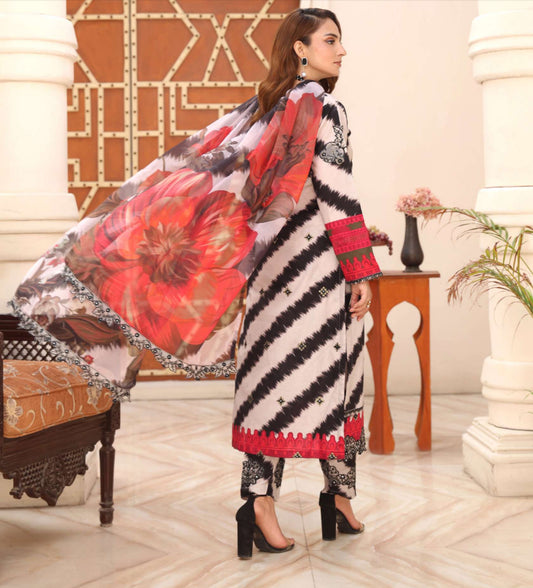 Aghaz-e-Nou Embroidered Lawn- Black