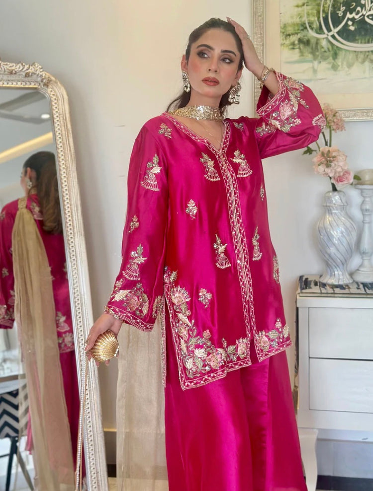 Mahnoor- Pink Festive Silk