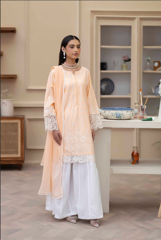 Aliyaa Chikankari Lawn 003- peach