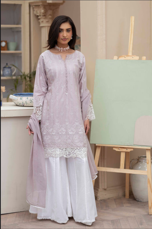 Aliyaa Chikankari 002- Lilac