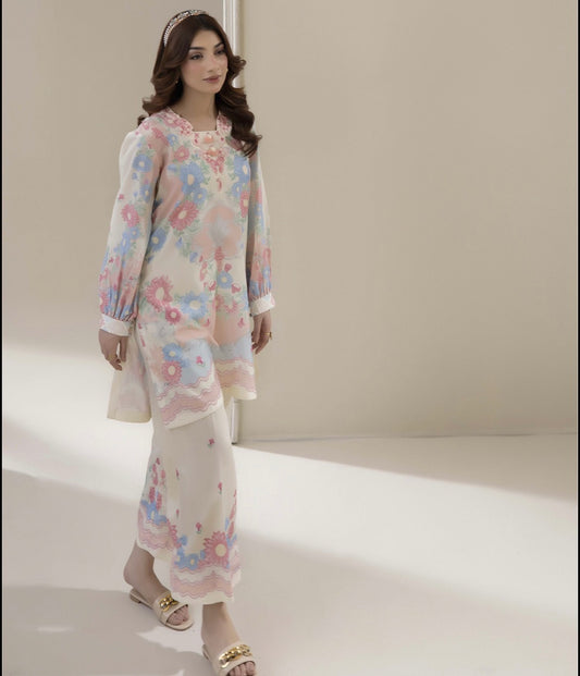 Digital Printed Coords set- Ivory