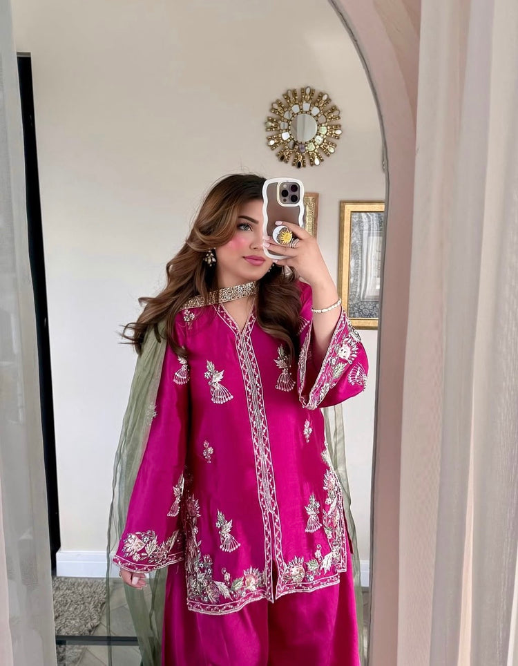 Mahnoor- Pink Festive Silk