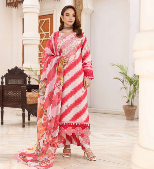 Aghaz-e-Nou Embroidered Lawn- Red