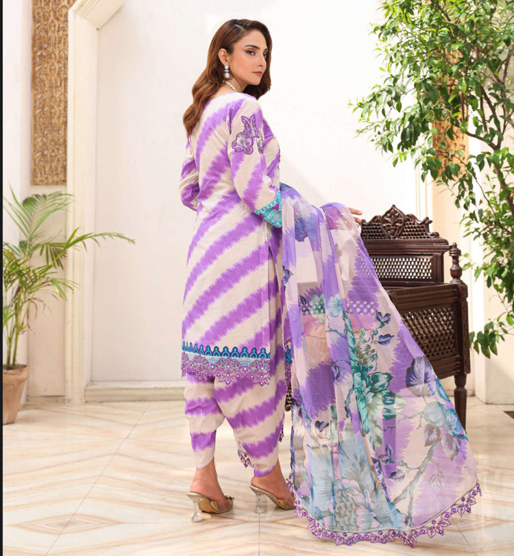 Aghaz-e-Nou Embroidered Lawn- Purple