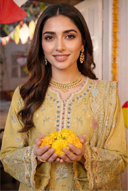 Sajal Aly x Eid Edit- mustard