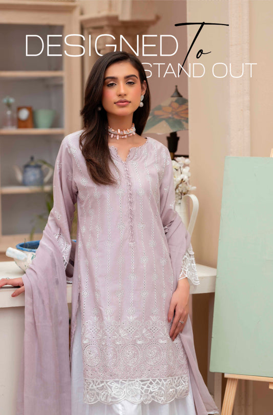 Aliyaa Chikankari 002- Lilac