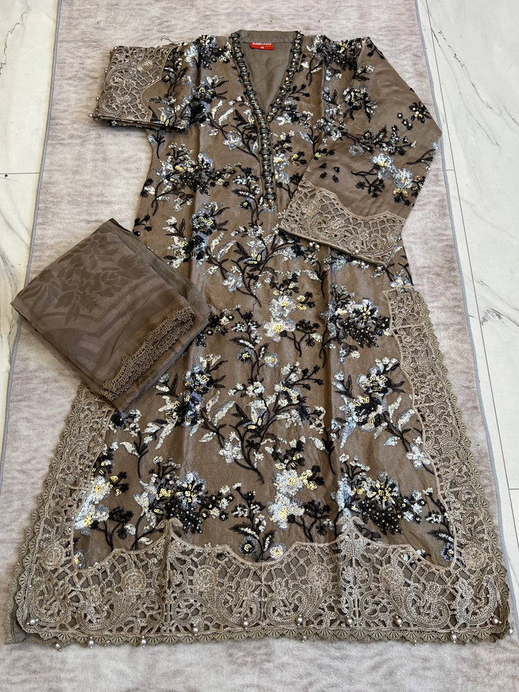 MariaB Inspired organza- taupe