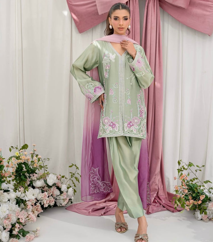 Lily- Mint green Silk