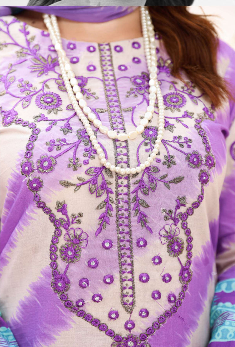 Aghaz-e-Nou Embroidered Lawn- Purple