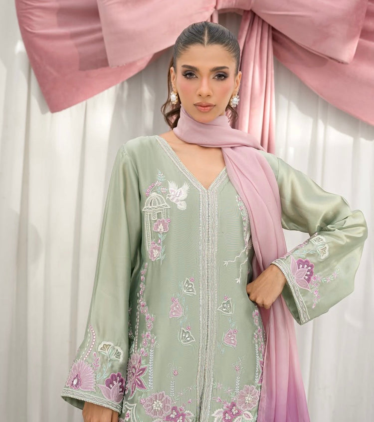 Lily- Mint green Silk