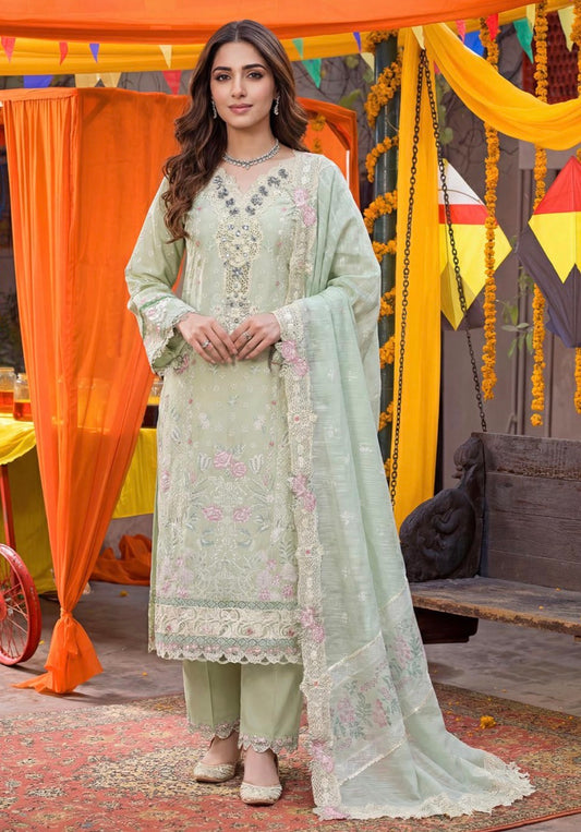 Sajal Aly x Eid Edit- soft mint