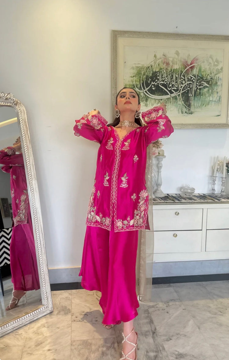 Mahnoor- Pink Festive Silk